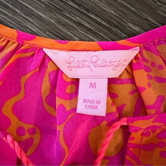 Lilly Pulitzer Finn Silk Halter Tank Top Seaesta Pink New - Picture 5 of 7